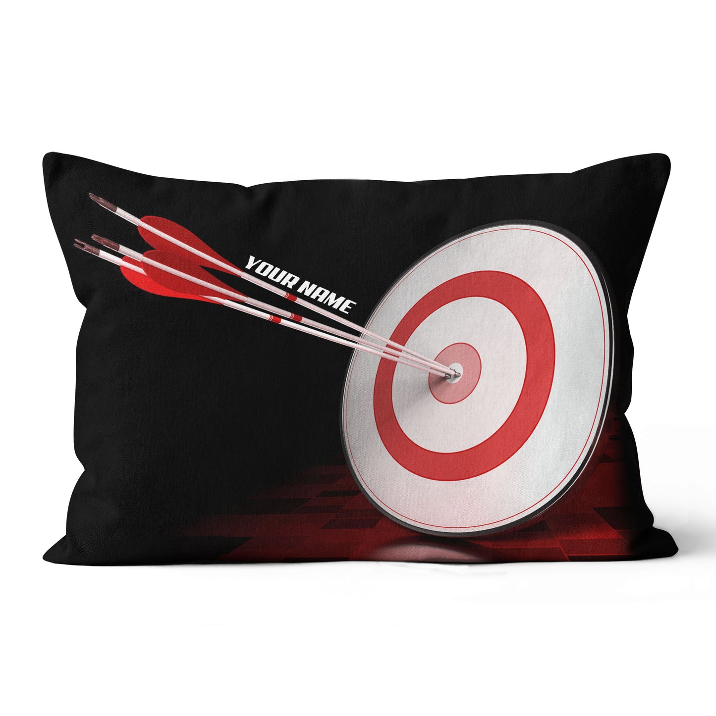 Custom Black Red Archery 3d Target Decorative Pillows, Archery Pillows TDM0798