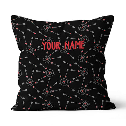 Customized Funny Archery With Hearts Throw Pillow, Valentine's Day Gifts TDM0801
