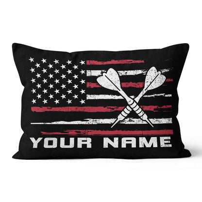 Retro American Flag Darts Pillow Custom Patriotic Darts Player Gifts LDT1102