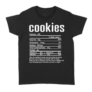 Cookies nutritional facts happy thanksgiving funny shirts - Standard Women's T-shirt