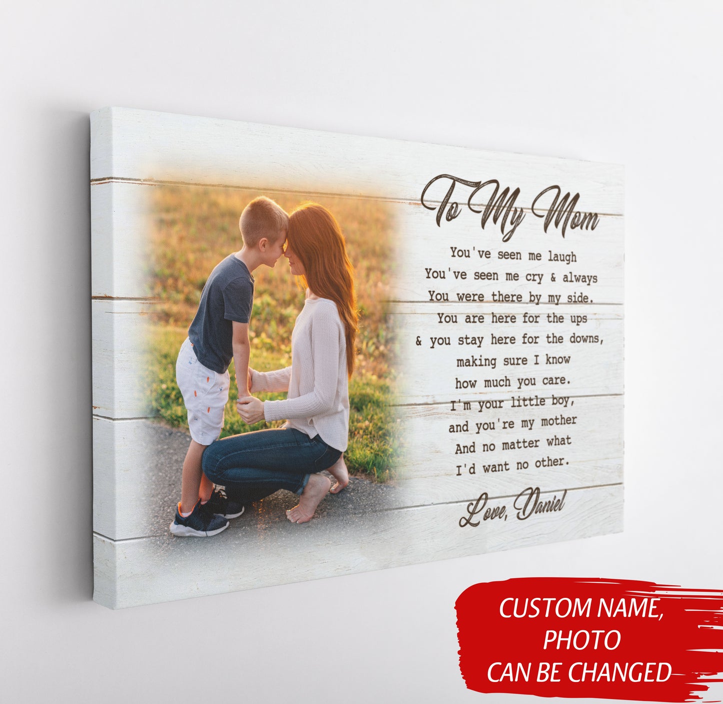 Personalized Mom Canvas- Son & Mother Custom Canvas Mother's Day Gift, I Love You Mom Birthday Christmas N2461