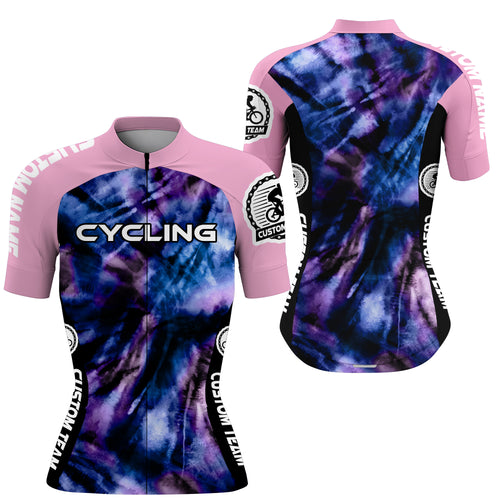 Purple women cycling jersey with pockets UPF50+ reflective bike shirt Breathable biking tops girl| SLC125