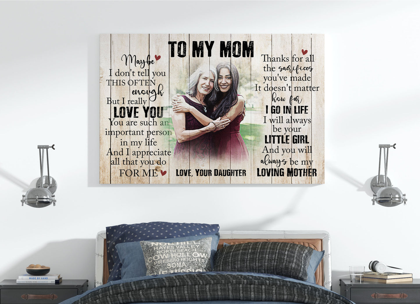 Personalized Canvas| To My Mom I Love You| Birthday Gift for Her, Mother, Mom| Thoughtful Gift on Mother's Day, Christmas| N1505