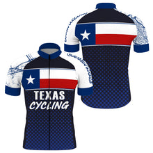 Load image into Gallery viewer, Texas flag men&#39;s cycling jersey with full zipper 3-rear pockets UPF50+ bicycle MTB BMX clothes| SLC142