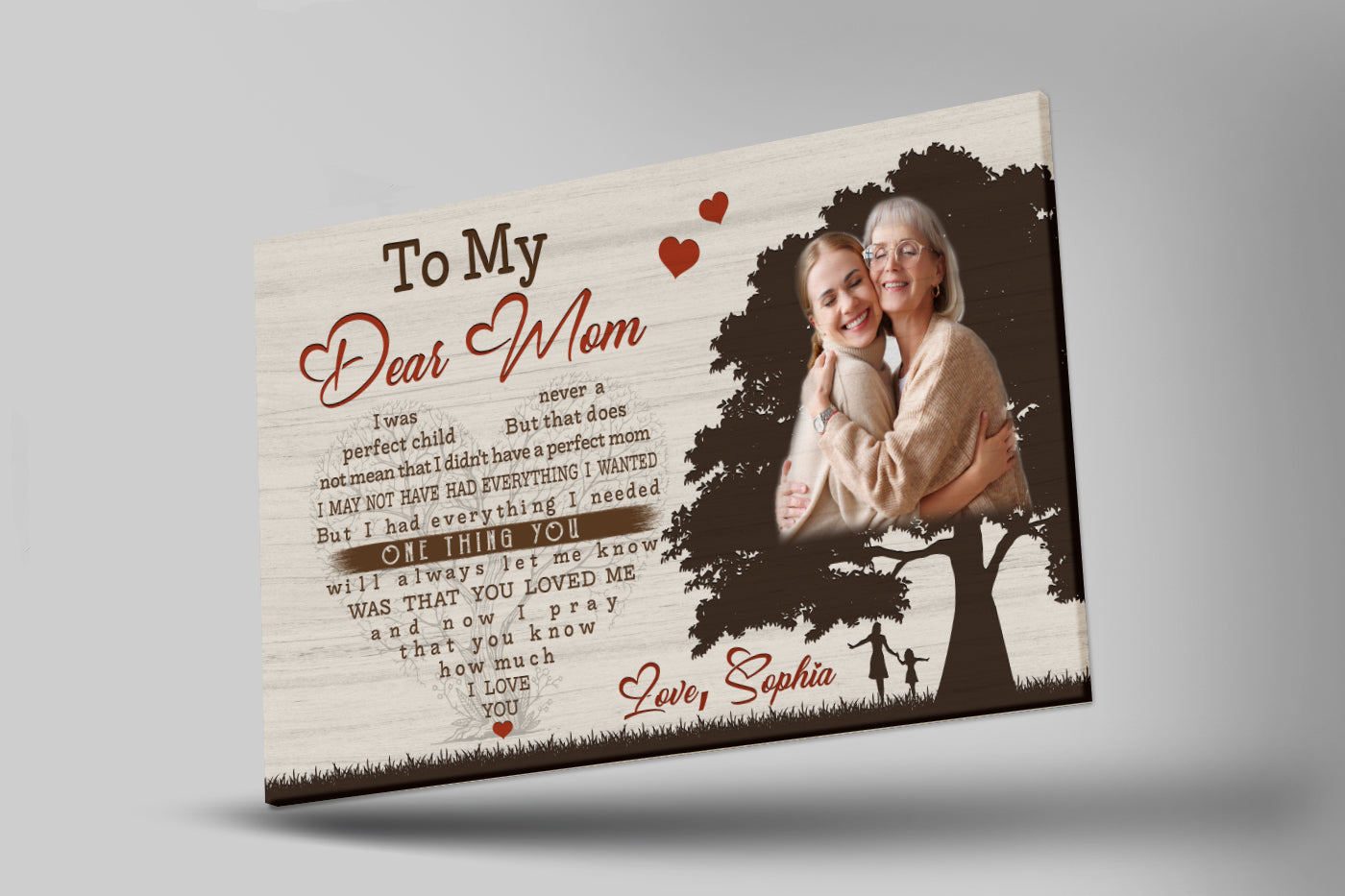 Personalized Mom Canvas - To My Dear Mom Mother's Day Canvas Gift, I Love You Mom Birthday Christmas| N2460