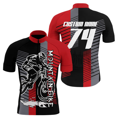 Custom Mens Womens MTB Cycling Jersey Mountain Bike Red&Black Bicycling Downhill Rider Racing| NMS816
