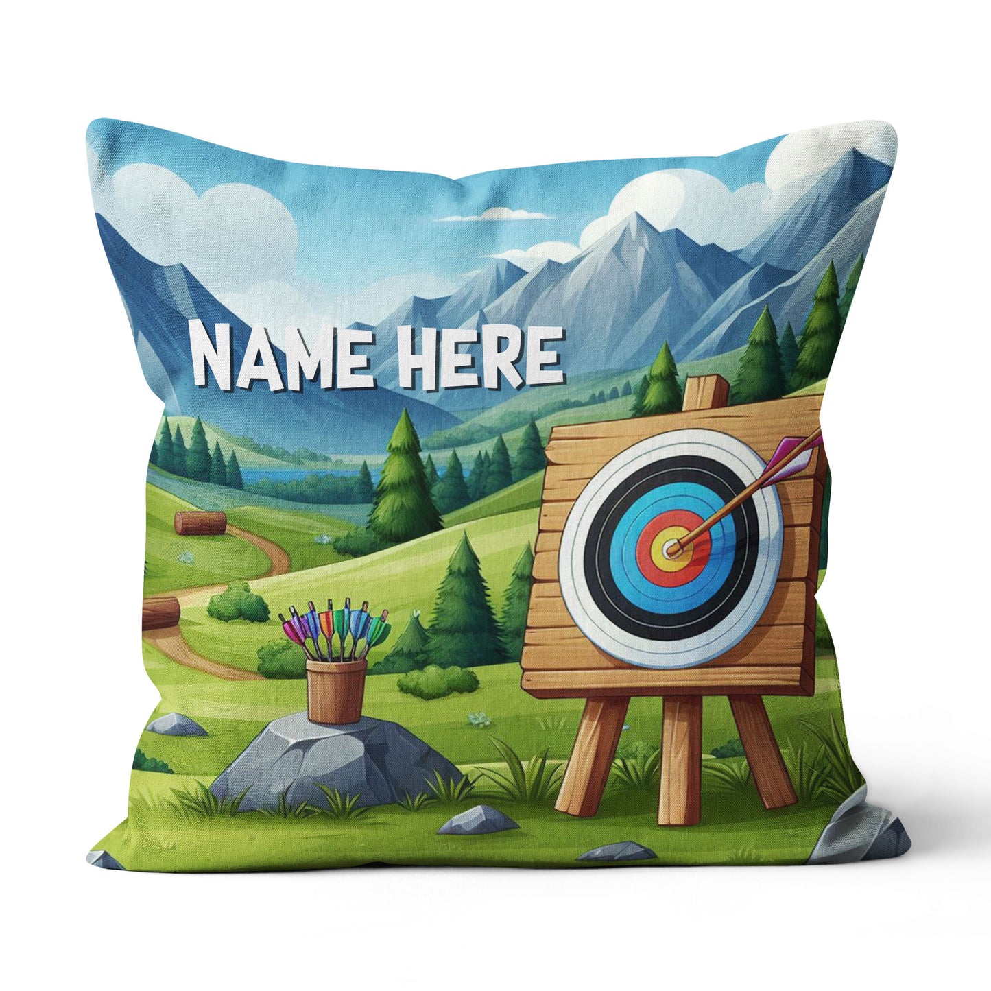 Funny Cartoon Archery Throw Pillow Personalized Archery Decorative Gifts TDM0838