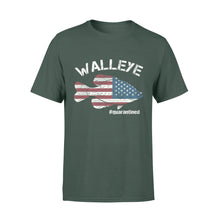 Load image into Gallery viewer, Walleye fishing US flag quarantined shirts