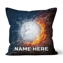 Load image into Gallery viewer, Fire And Water Golf Ball Custom Pillow Personalized Cool Golf Gifts LDT1202
