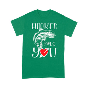 Fishing valentine day gift for husband hooked on you t-shirt - FSD1328D08