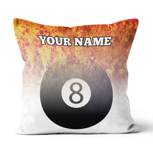 Load image into Gallery viewer, Customized 8 Ball Pool Fire Pillow, Unique Billiard Throw Pillows Design TDM0806