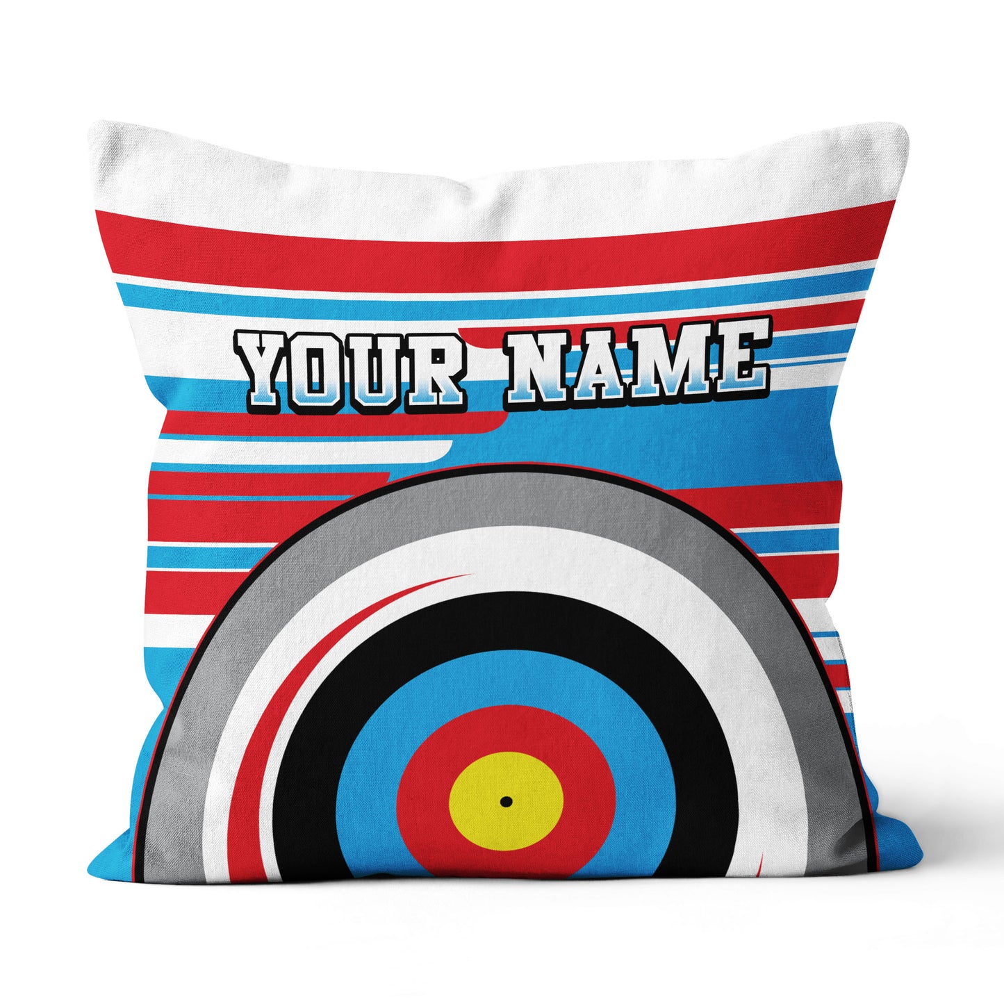 Personalized Archery 3d Target Pillow Custom Name Colorful Throw Pillows TDM0799