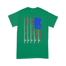 Load image into Gallery viewer, American US Flag Fishing Rod Shirt, Fisherman Gift D06 NQSD302- Standard T-shirt