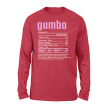 Load image into Gallery viewer, Gumbo nutritional facts happy thanksgiving funny shirts - Standard Long Sleeve