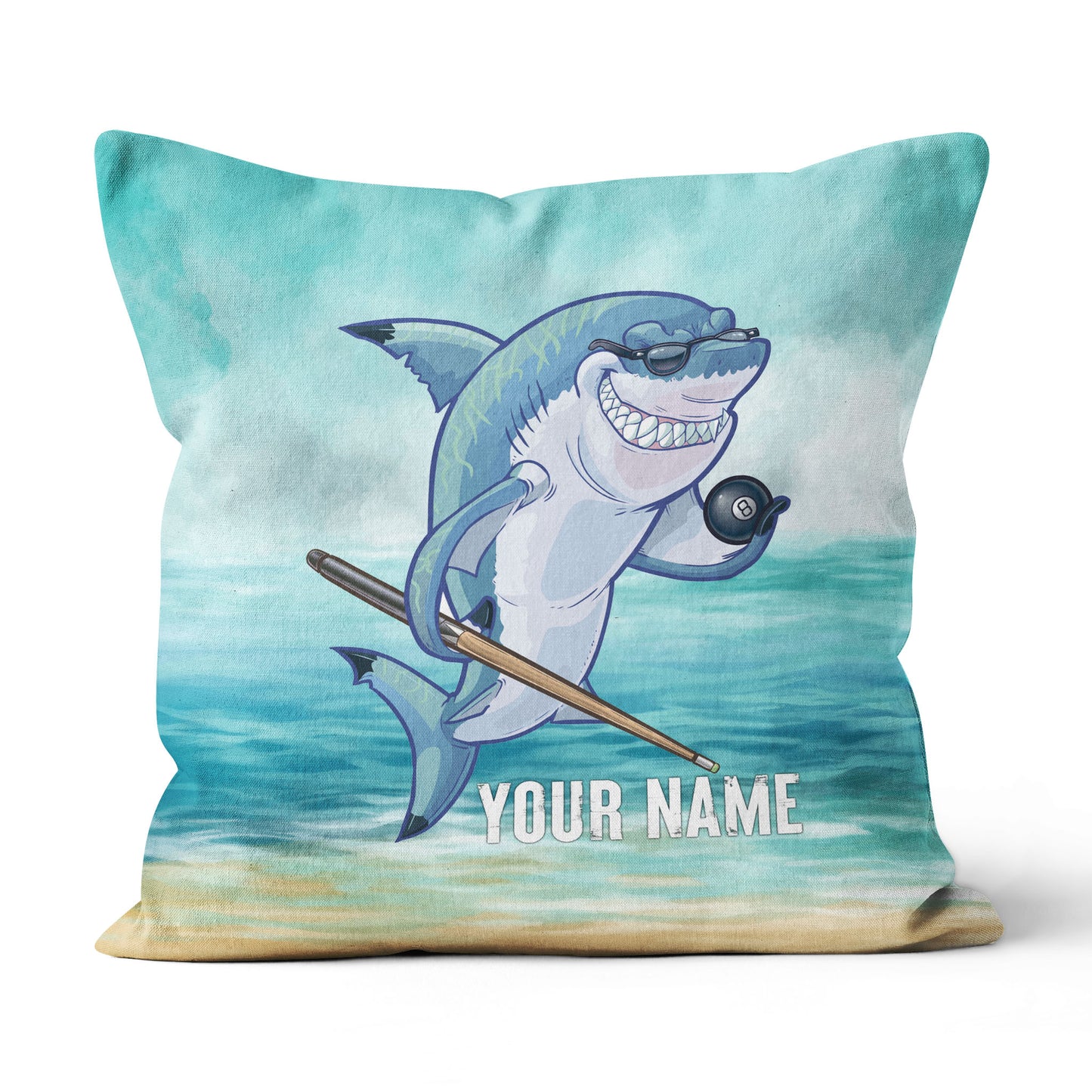 Personalized Funny Billiard Shark Pillow Best Custom Pool Throw Pillows TDM0803