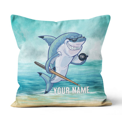 Personalized Funny Billiard Shark Pillow Best Custom Pool Throw Pillows TDM0803
