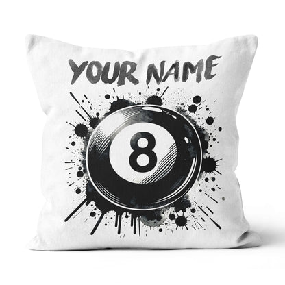 Personalized 8 Ball Pool White Pillow Custom Billiard Throw Pillows TDM0810