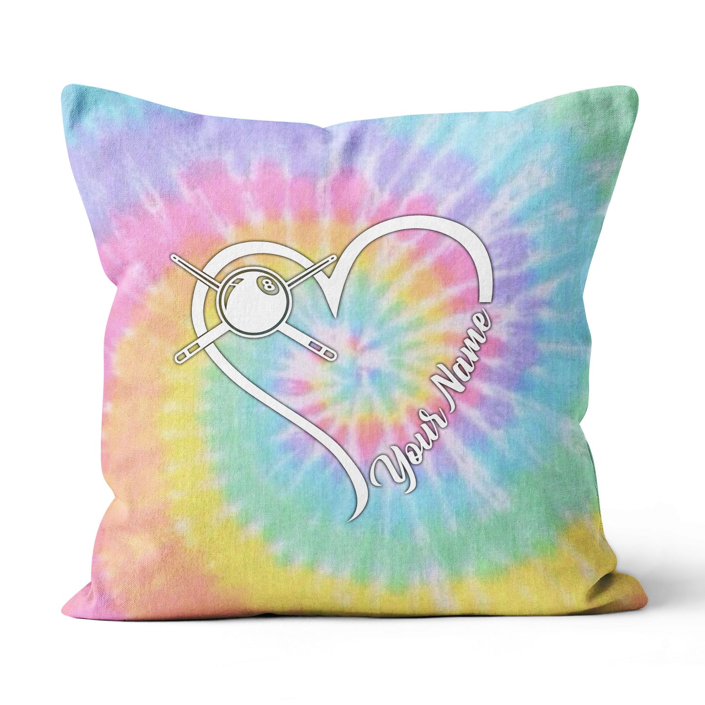 Colorful Tie Dye Billiard Pillow Custom Name Throw Pillow Billiard Gifts TDM0761