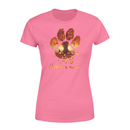 Custom dog's name dog paws mom autumn halloween personalized gift - Standard Women's T-shirt