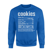 Load image into Gallery viewer, Cookies nutritional facts happy thanksgiving funny shirts - Standard Crew Neck Sweatshirt