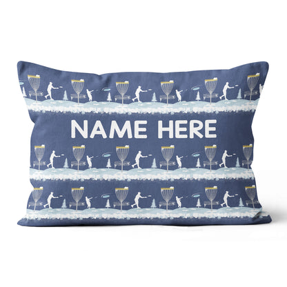 Disc Golf Winter Blue Custom Throw Pillow Personalized Disc Golf Gifts LDT1196