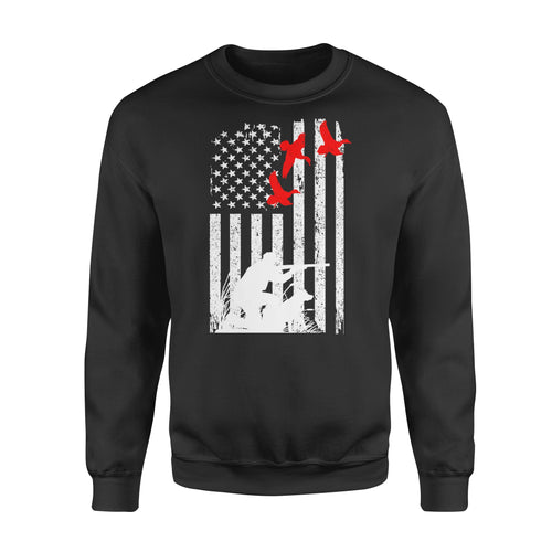 Duck hunting american flag, duck hunting dog NQSD39 - Standard Crew Neck Sweatshirt