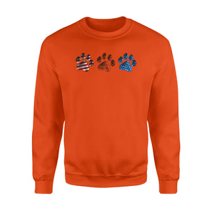 Red White Blue American Flag Dog paws Sweatshirt design gift ideas for Dog lovers  - SPH85