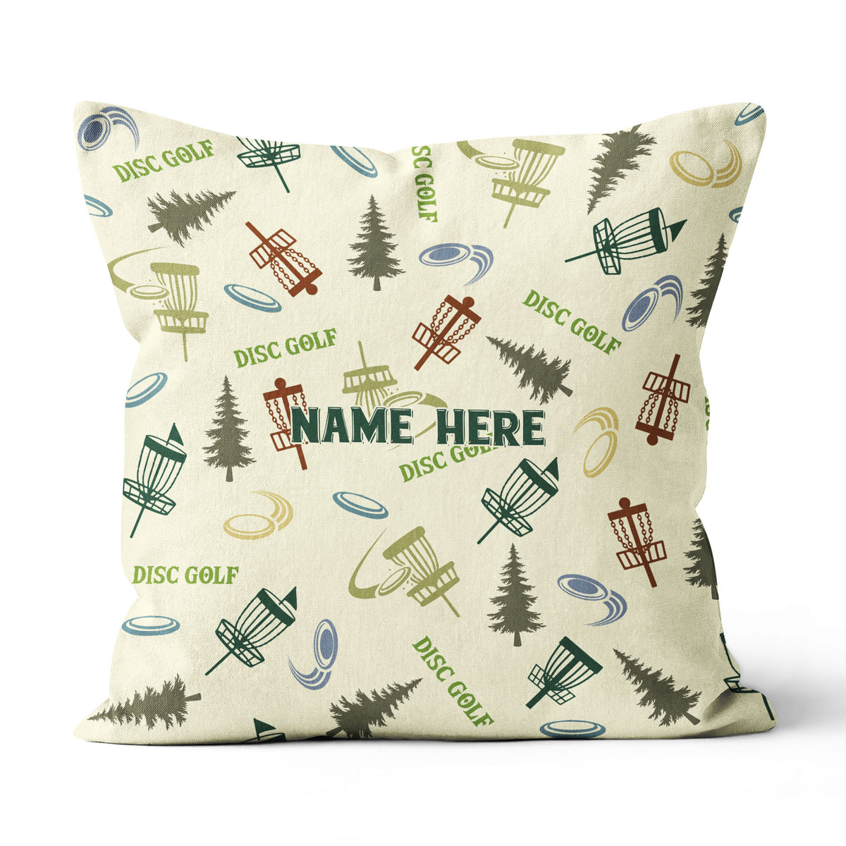 Colorful Disc Golf Pattern Custom Pillow Personalized Disc Golf Gifts LDT1195