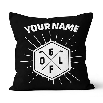 Golf Club Labels Black White Custom Throw Pillow Personalized Golf Gifts LDT1135