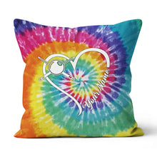 Load image into Gallery viewer, Personalized Billiards Heart Colorful Tie Dye Full Printing Throw Pillow TDM0760