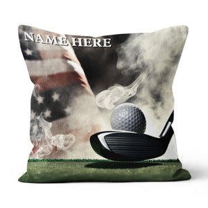 Smoke American Flag Custom Golf Pillow Patriotic Personalized Golf Gifts LDT1188