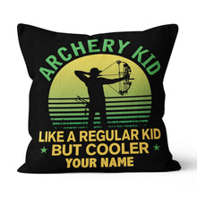 Load image into Gallery viewer, Custom Funny Archery Kid Retro Vintage Pillow, Funniest Pillows Gifts TDM0786