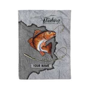 Custom Redfish Fishing fleece blanket - fishing gift idea for Men FSD3563 D06