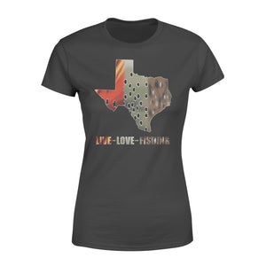 Texas slam live love fishing Texas map - Standard Women's T-shirt