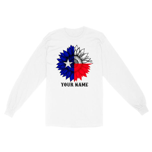 Texas flag sunflower customized name patriot Texas state flag D03 NQS2495 - Standard Long Sleeve