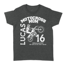 Load image into Gallery viewer, Motocross Mom Shirt Custom Rider&#39;s Name &amp; Number, Mother&#39;s Day Gift for Mom of A Rider Motorcycle Shirt| NMS356 A01