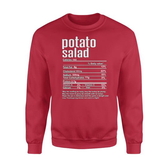 Potato salad nutritional facts happy thanksgiving funny shirts - Standard Crew Neck Sweatshirt