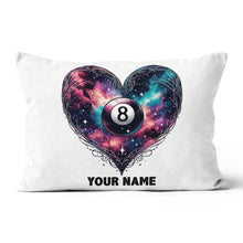 Load image into Gallery viewer, Personalized 8 Ball Pool Colorful Heart Throw Pillows, Billiard Pillows TDM0813