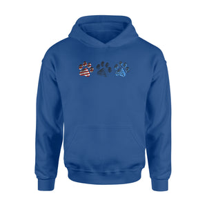 Red White Blue American Flag Dog paws Hoodie shirt design gift ideas for Dog lovers  - SPH85