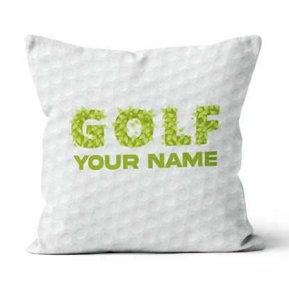 Green Grass Golf Ball Pattern Custom Throw Pillow Personalized Golf Gift LDT1140