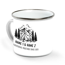 Load image into Gallery viewer, Personalized Campfire Mug coffee mug, camping mug, outdoor, adventure together, mountain, valentine gift for camping lovers D05 NQS1313