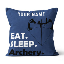 Load image into Gallery viewer, Funny Eat Sleep Archery Custom Navy Blue Pillow, Best Decorative Pillows TDM0753