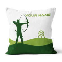 Load image into Gallery viewer, Custom Green White Archery Men Player Pillow, Archery Decorative Pillows TDM0765