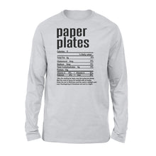 Load image into Gallery viewer, Paper plates nutritional facts happy thanksgiving funny shirts - Standard Long Sleeve