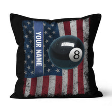 Load image into Gallery viewer, Patriotic American Flag Custom 8 Ball Pool Billiard Sports Throw Pillows TDM0773