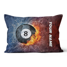 Load image into Gallery viewer, 8 Ball Pool On Fire And Water Billiards Pillow Best Custom Throw Pillows TDM0745