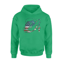 Load image into Gallery viewer, US Bass Fishing American Flag Custom name Hoodie D02 NQS1248