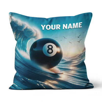 Funny 8 Ball Billiard Surfing Throw Pillow Custom Billiard Gifts Pillows TDM0815