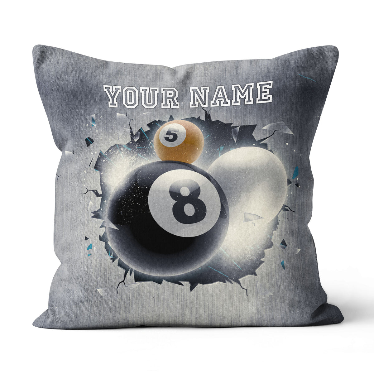 Personalized Abstract Billiard Balls Throw Pillow, Billiard Pillow Gifts TDM0789