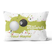 Load image into Gallery viewer, Personalized Green Splash 8 Ball Billiard Pillow Custom Billiards Gifts VHM0850